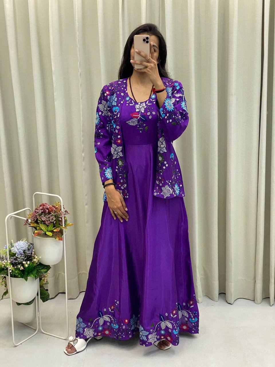 Party Wear Look Designer Gown And Beautiful Koti