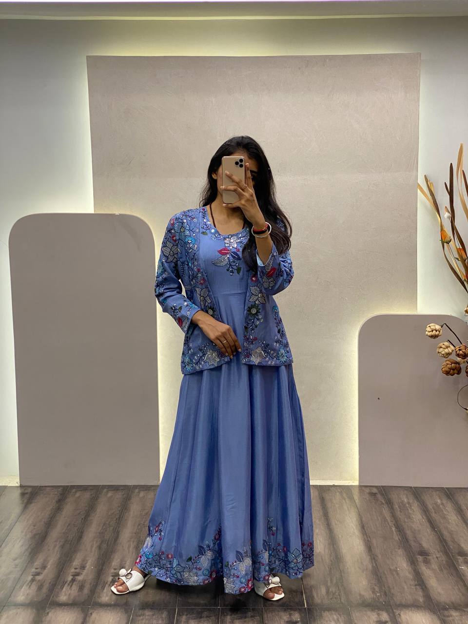 Party Wear Look Designer Gown And Beautiful Koti