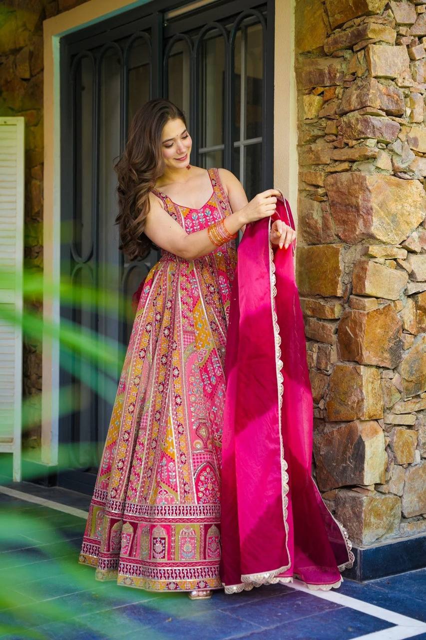 Party Wear Designer Anarkali Gown And Beautiful Dupatta