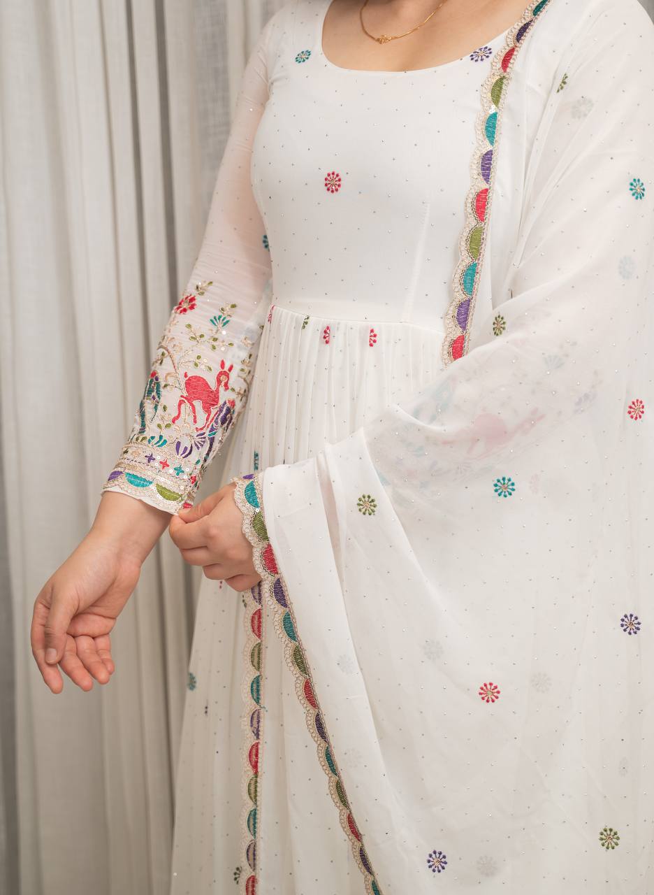 Party Wear Look Designer Gown-Pent And Dupatta