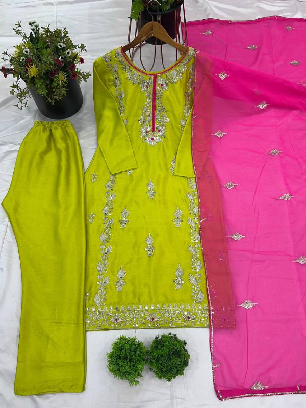 Trendy Designer Party Wear Look Top-Dupatta And Bottom