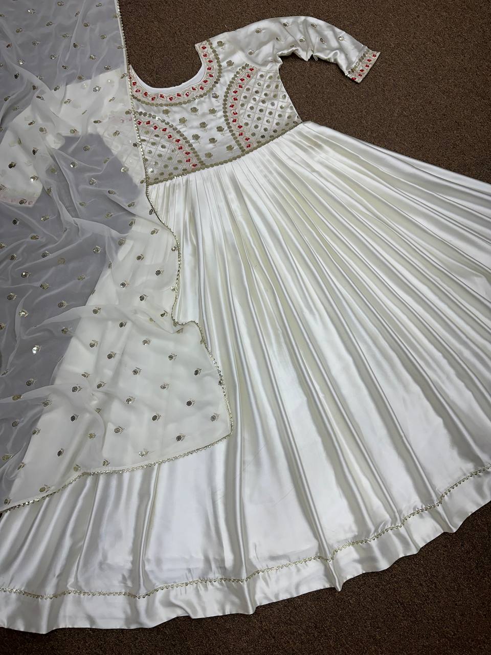 Party Wear Look Designer Anarkali Gown And Dupatta