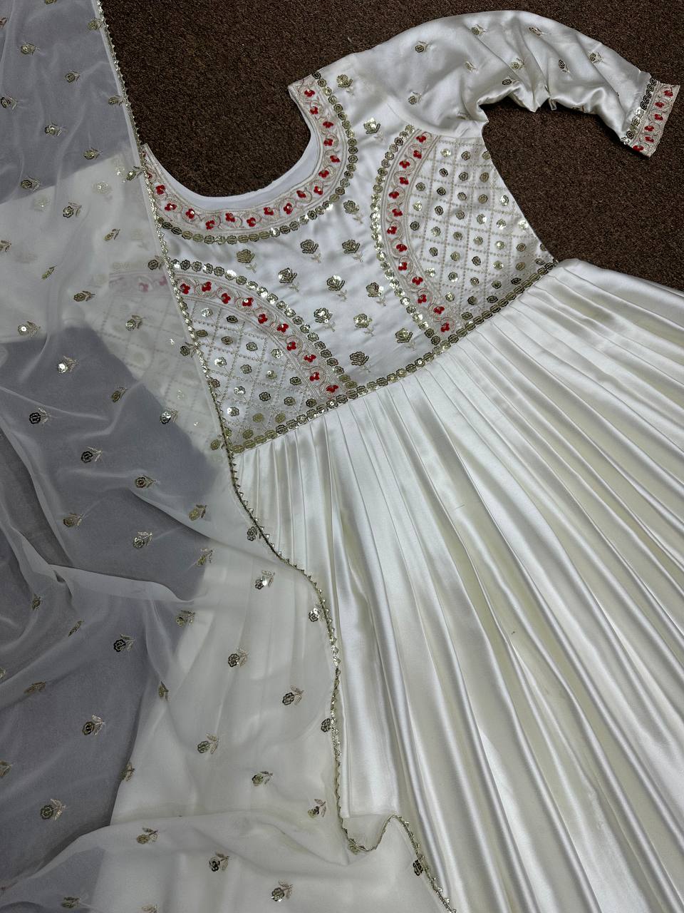 Party Wear Look Designer Anarkali Gown And Dupatta