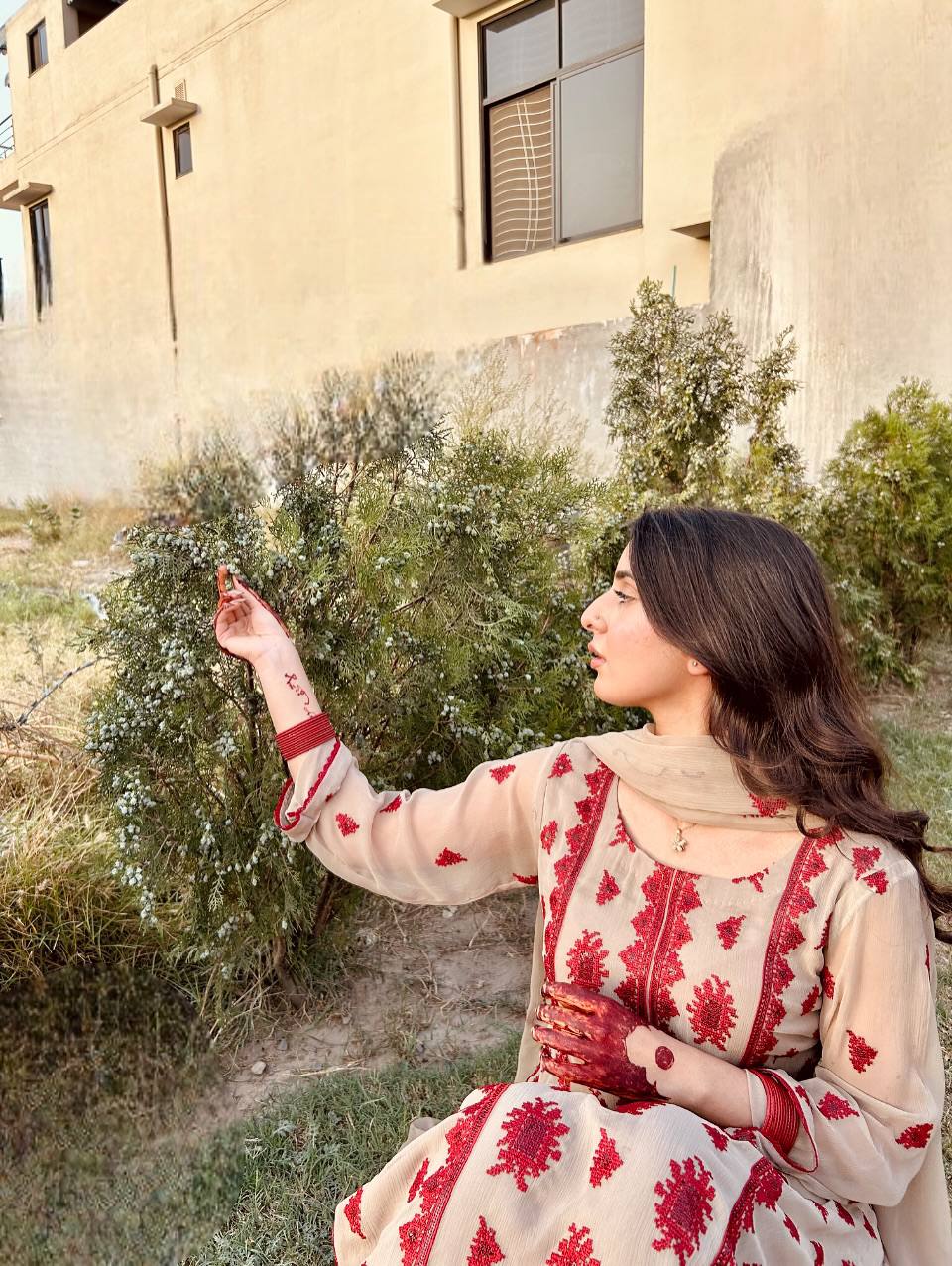 सुंदर धागे की कढ़ाई के साथ डिज़ाइनर सूट सेट