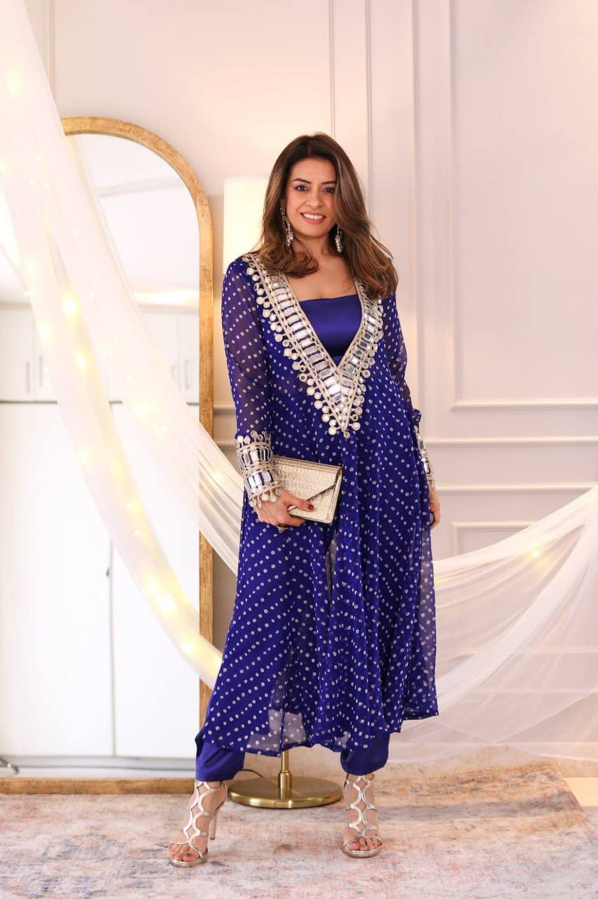 पार्टी वियर डिज़ाइनर टॉप-बॉटम और दुपट्टा