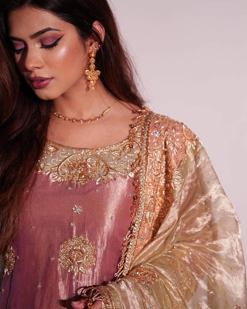 Beautiful Party Wear Gown Pent And Dupatta Embroidery Sequence Work
