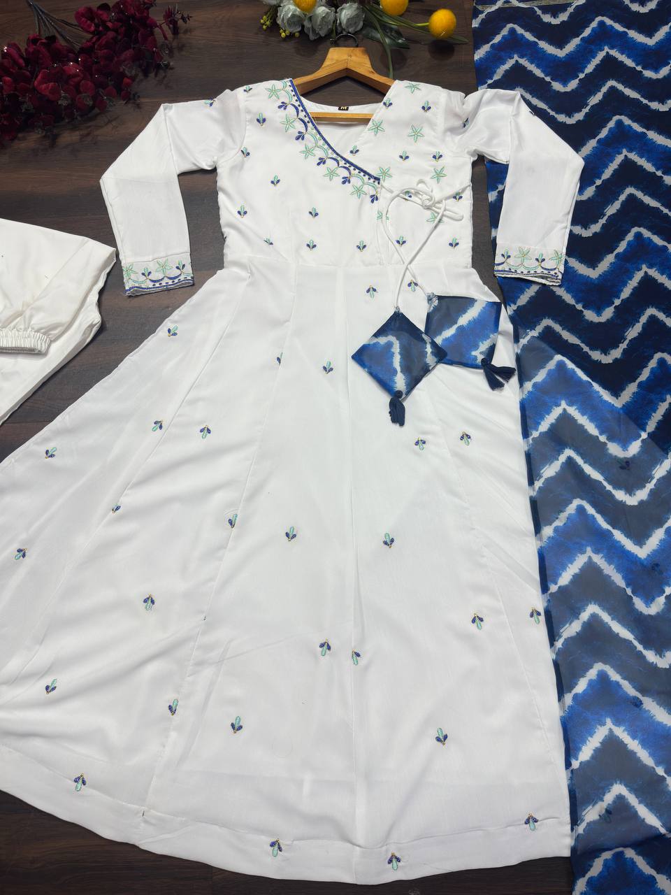 Beautiful Party Wear Anarkali Suit With Thread Embroidery Work