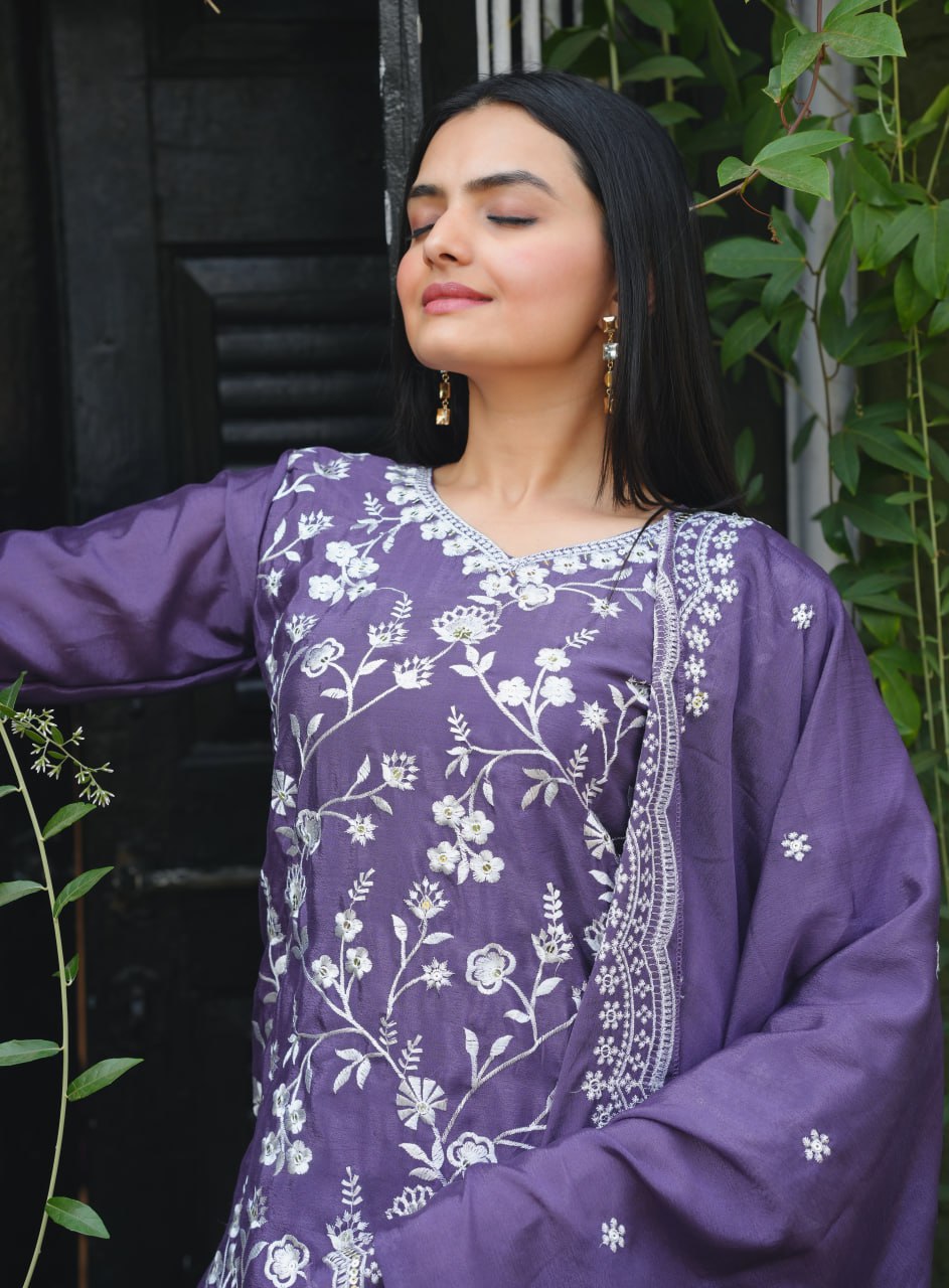 Beautiful Party Wear Sharara Suit With Sequence Embroidered Work