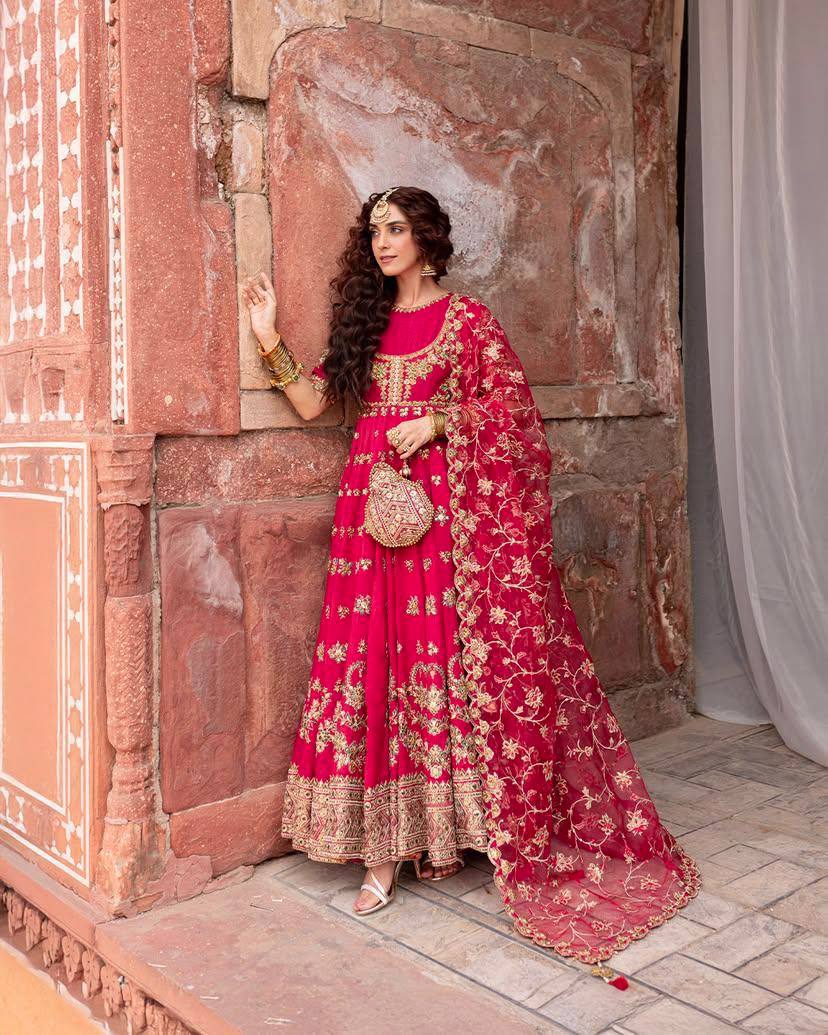 Designer Gown-Dupatta With Sequence & Zari Embroidery Work