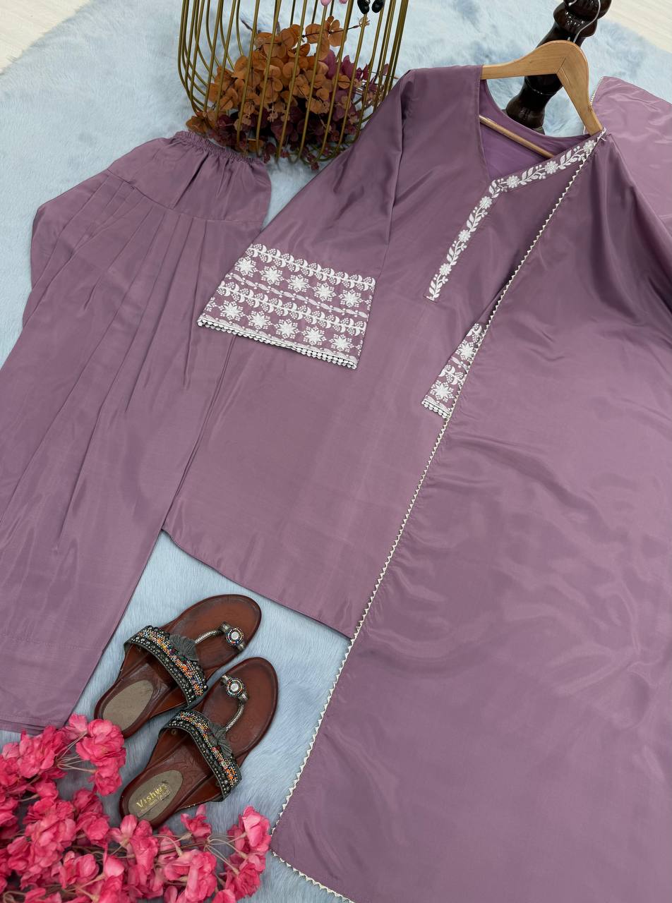 प्लाज़ो और दुपट्टे के साथ डिज़ाइनर पार्टी वियर लुक टॉप