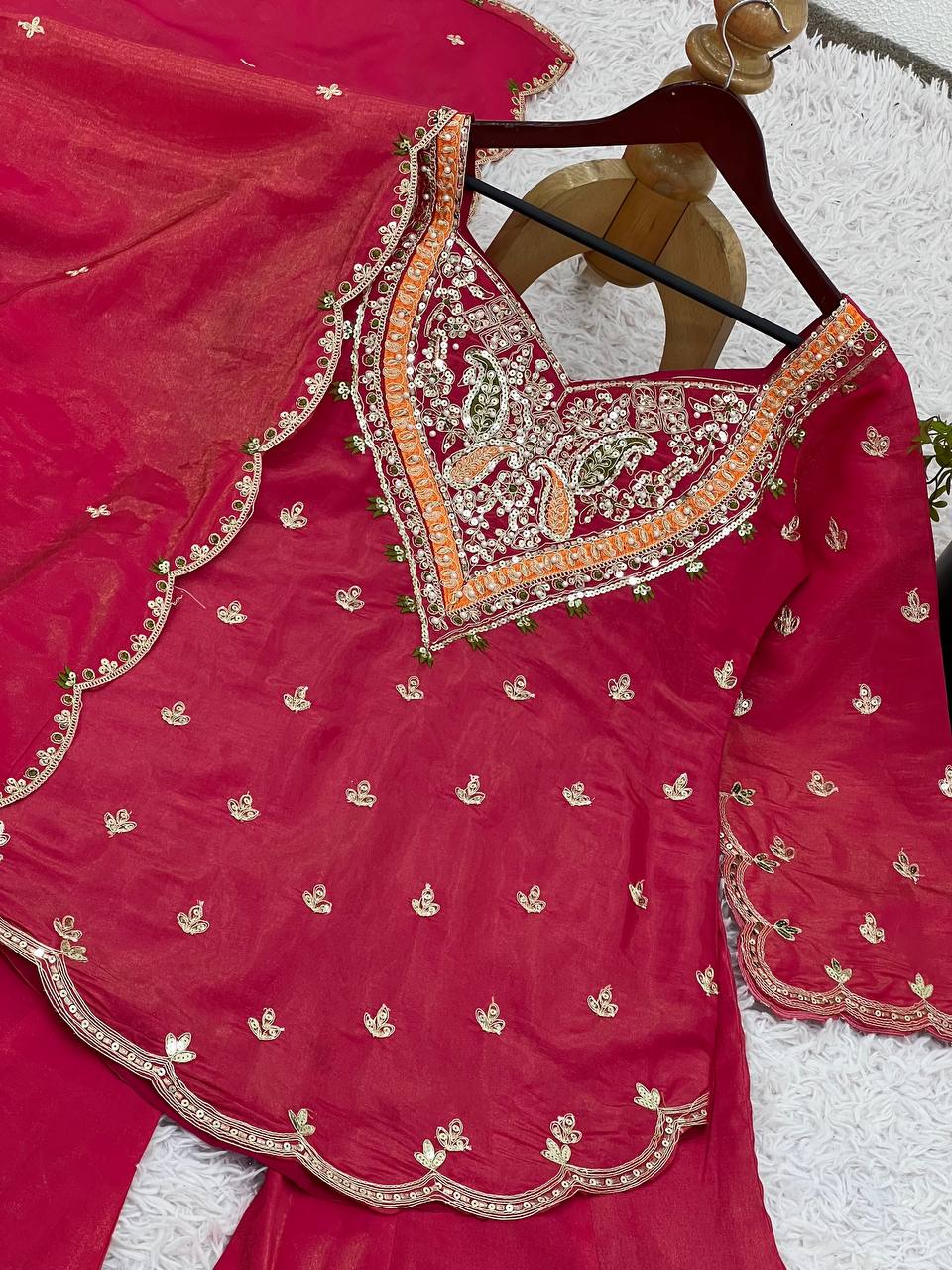 Designer Embroidery Work Top-Bottom And Dupatta