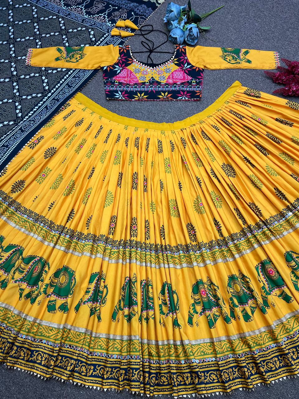Designer Lehenga- Choli With Dupatta With Real Mirror Hand Work