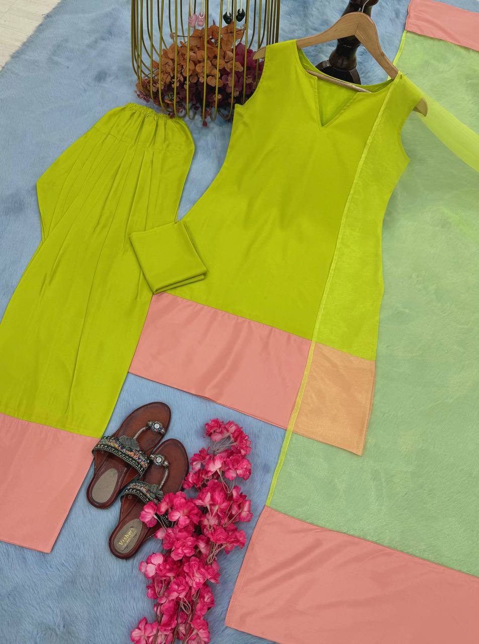 Designer Party Wear Look Top And Bottom With Dupatta