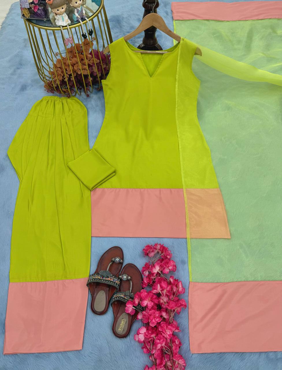 Designer Party Wear Look Top And Bottom With Dupatta