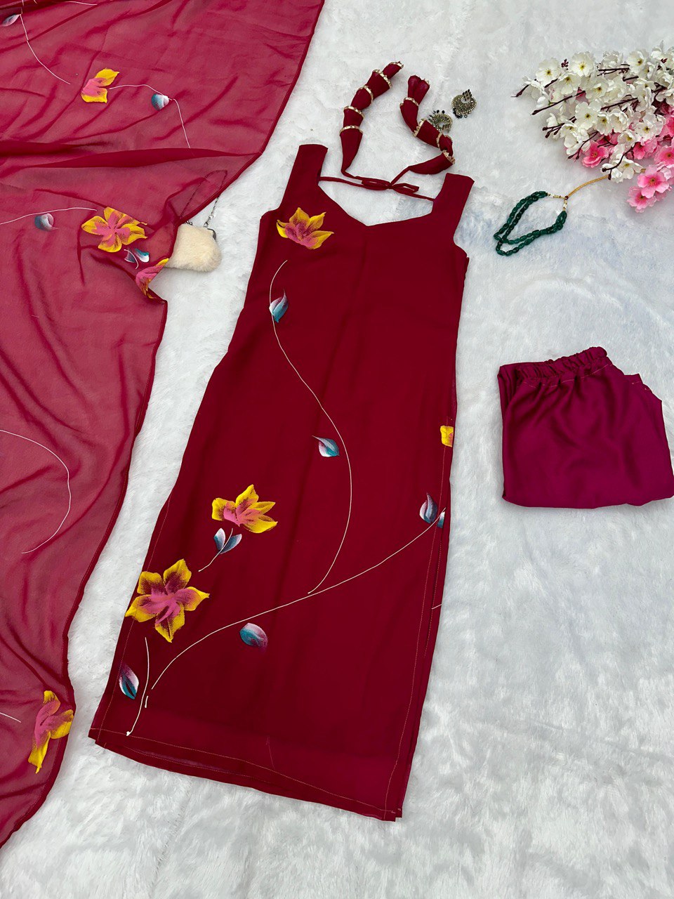 Party Wear Look Beautiful Top And Bottom With Dupatta