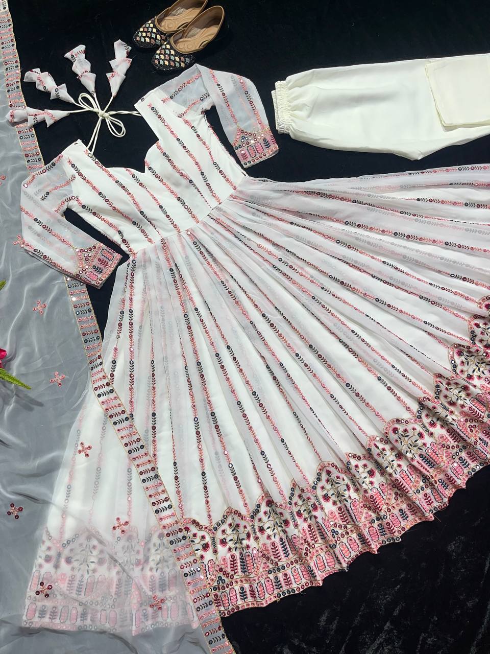 Designer Party Wear Look Anarkali Gown Pent And Dupatta