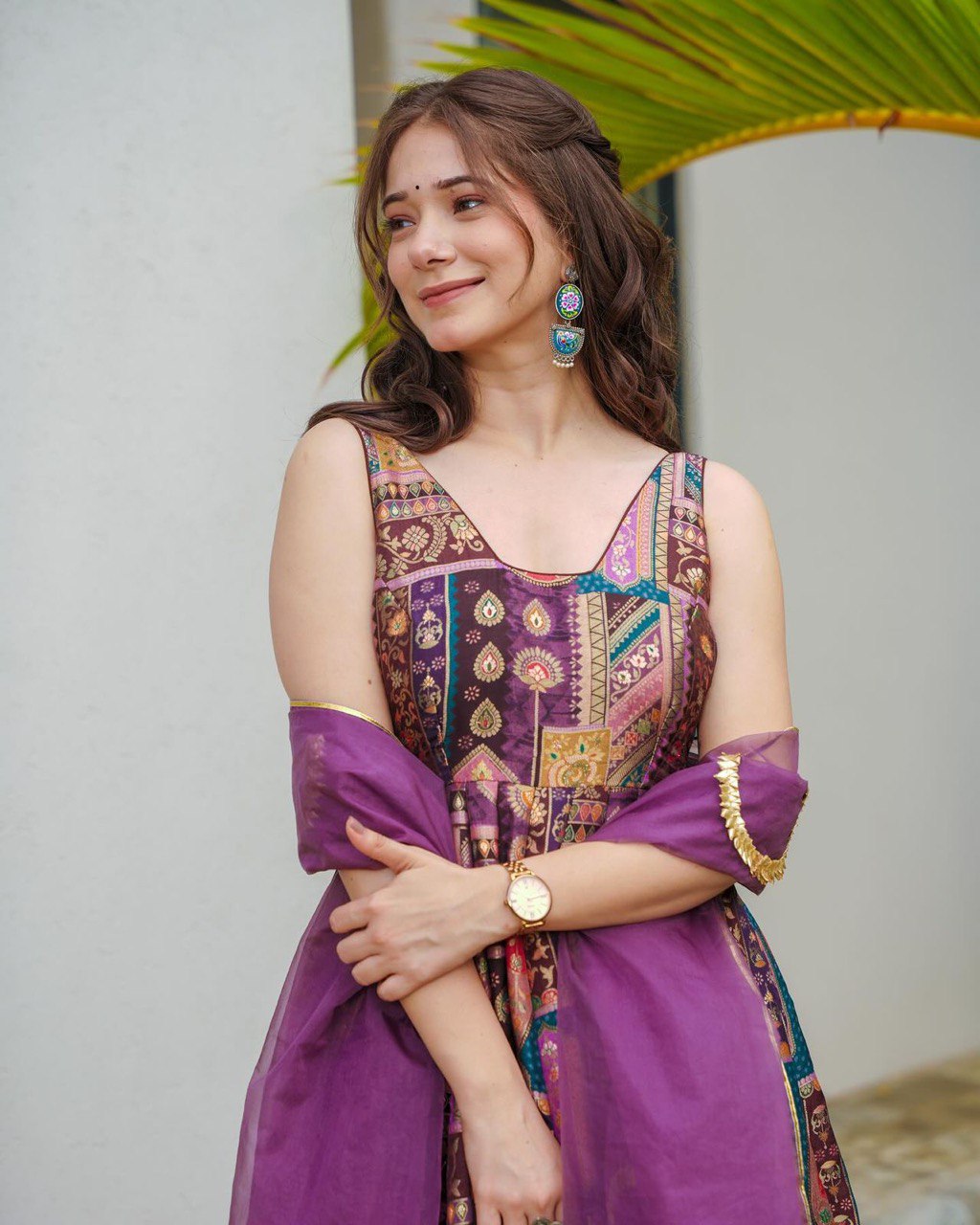 Party Wear Look Designer Anarkali Gown And Dupatta