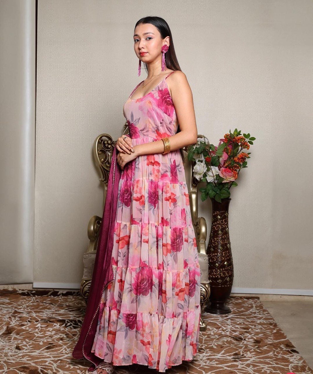Beautiful Digital Printed Anarkali Suit-Bottom And Dupatta
