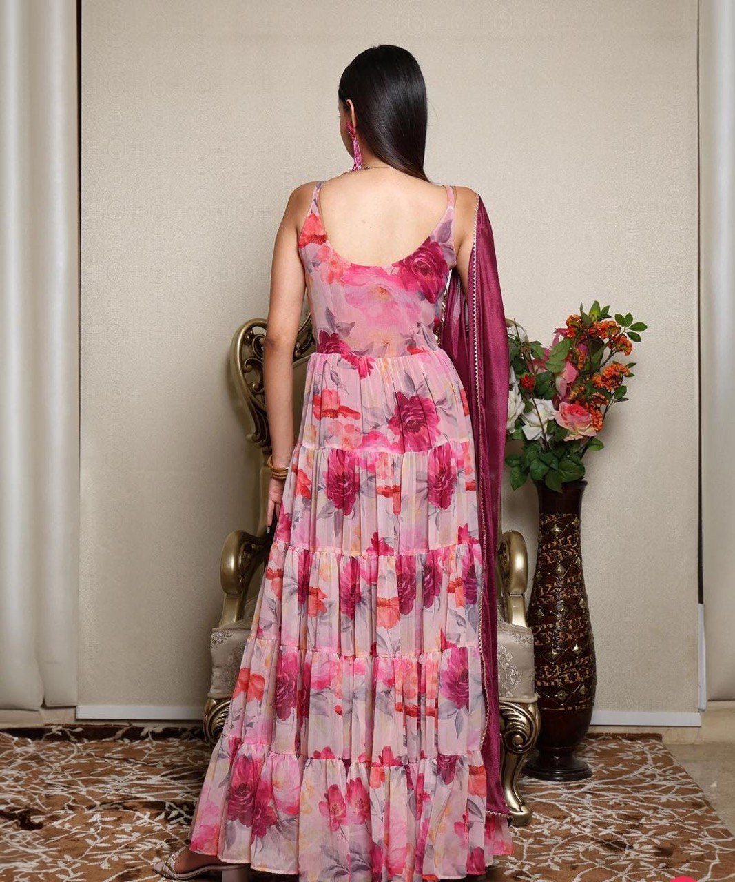 Beautiful Digital Printed Anarkali Suit-Bottom And Dupatta