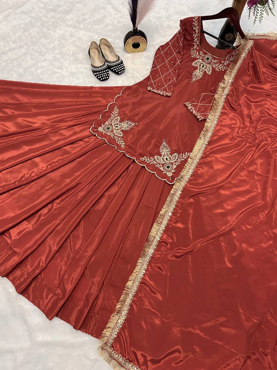 Beautiful Party Wear Top Lehenga And Fancy Dupatta