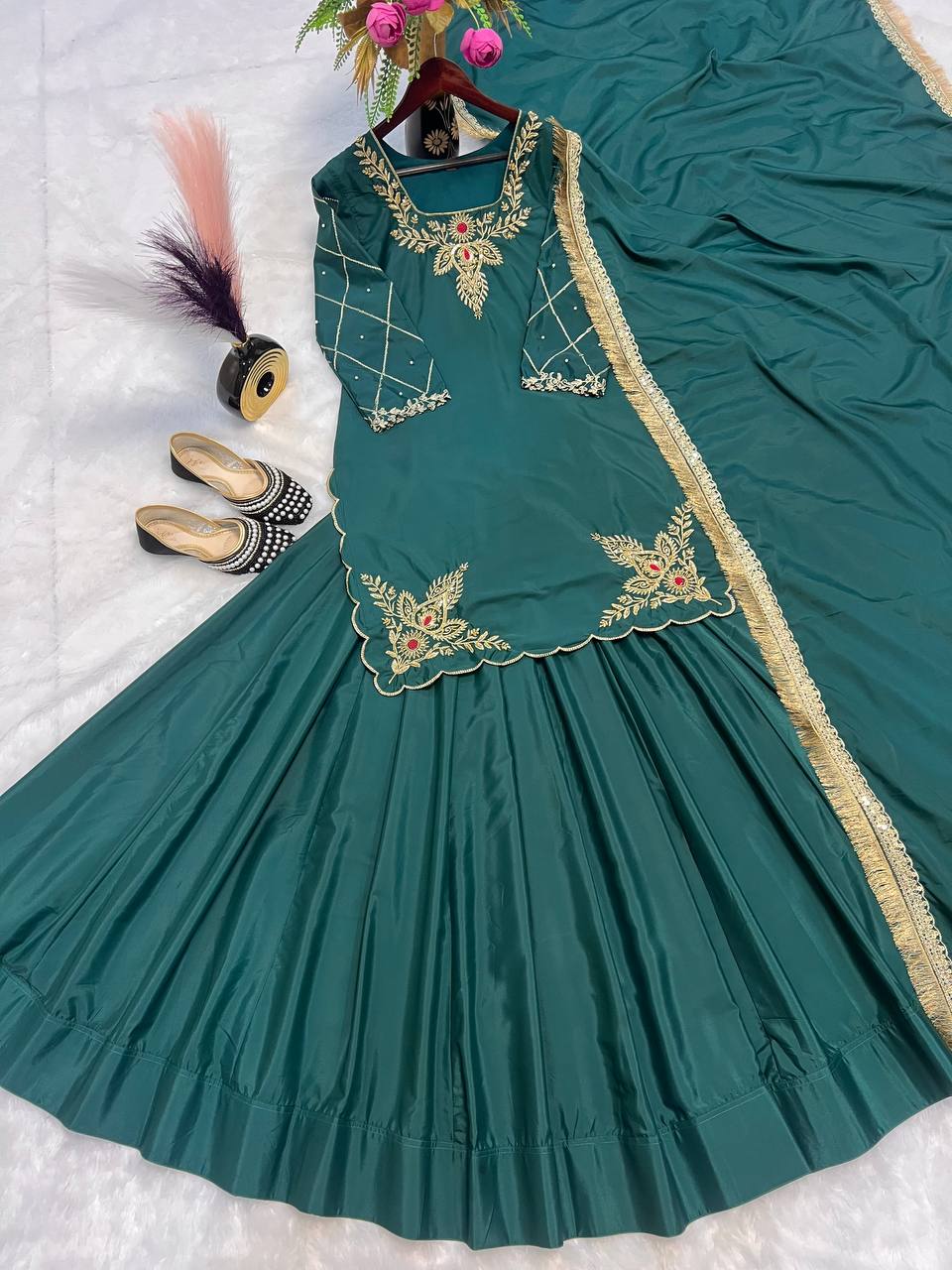 Beautiful Party Wear Top Lehenga And Fancy Dupatta