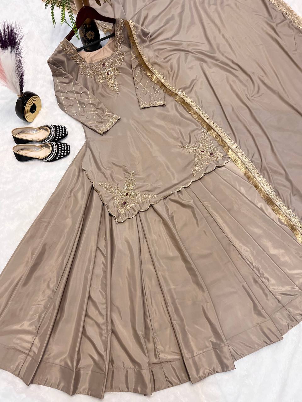 Beautiful Party Wear Top Lehenga And Fancy Dupatta