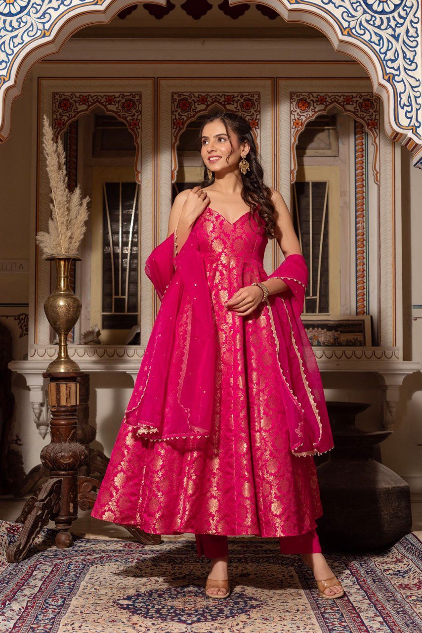 Party Wear Look Designer Gown, Pent And Dupatta
