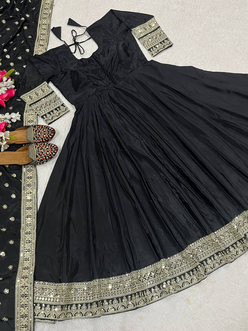 Designer Party Wear Anarkali Gown And Beautiful Dupatta