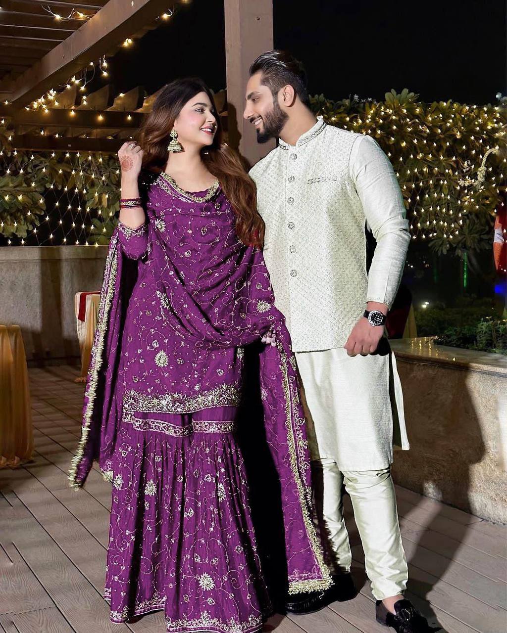 पार्टी वियर लुक: दुपट्टे के साथ टॉप और बॉटम में खूबसूरत दिखें