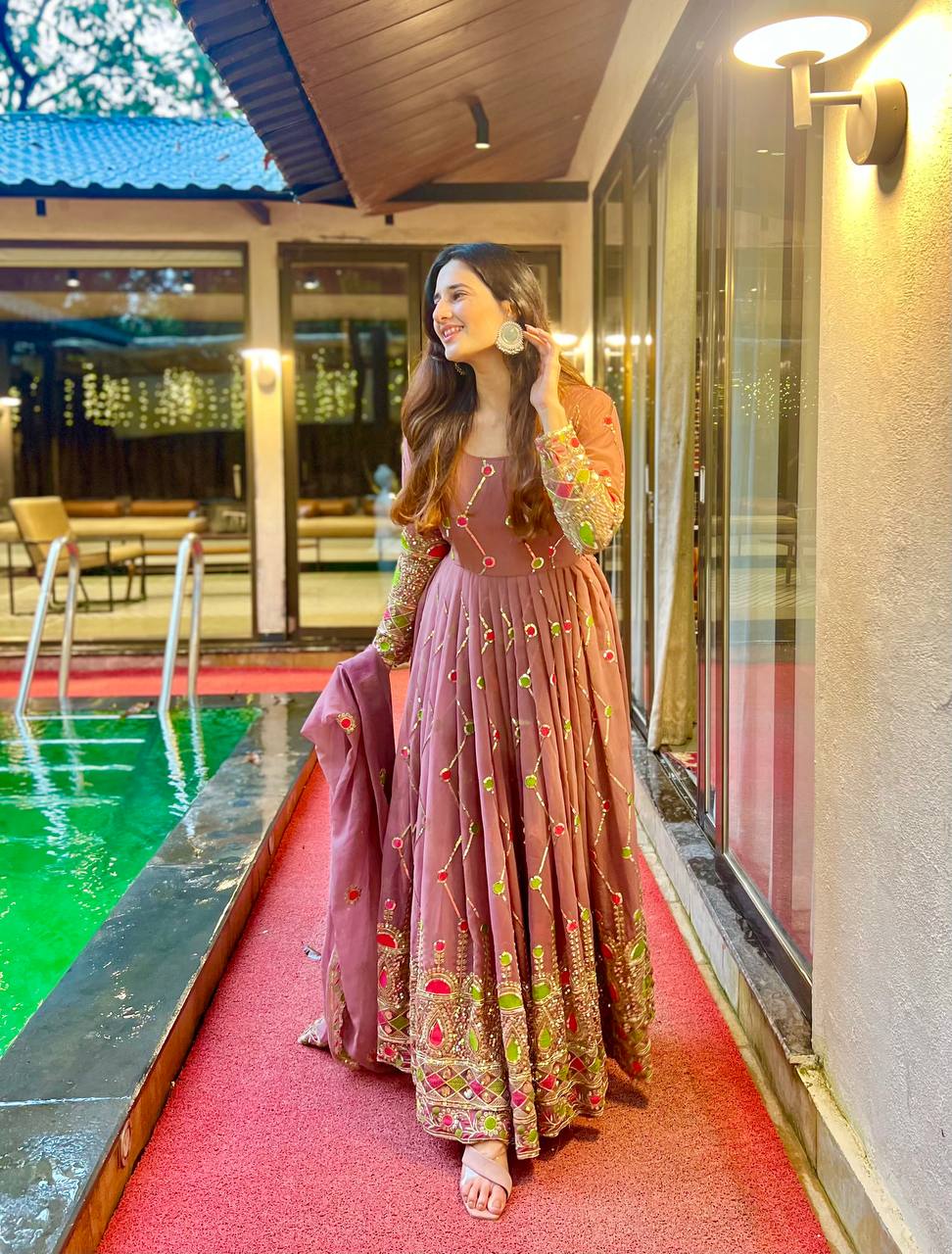 Designer Party Wear Anarkali Gown And Pent With Dupatta In New Fancy Style