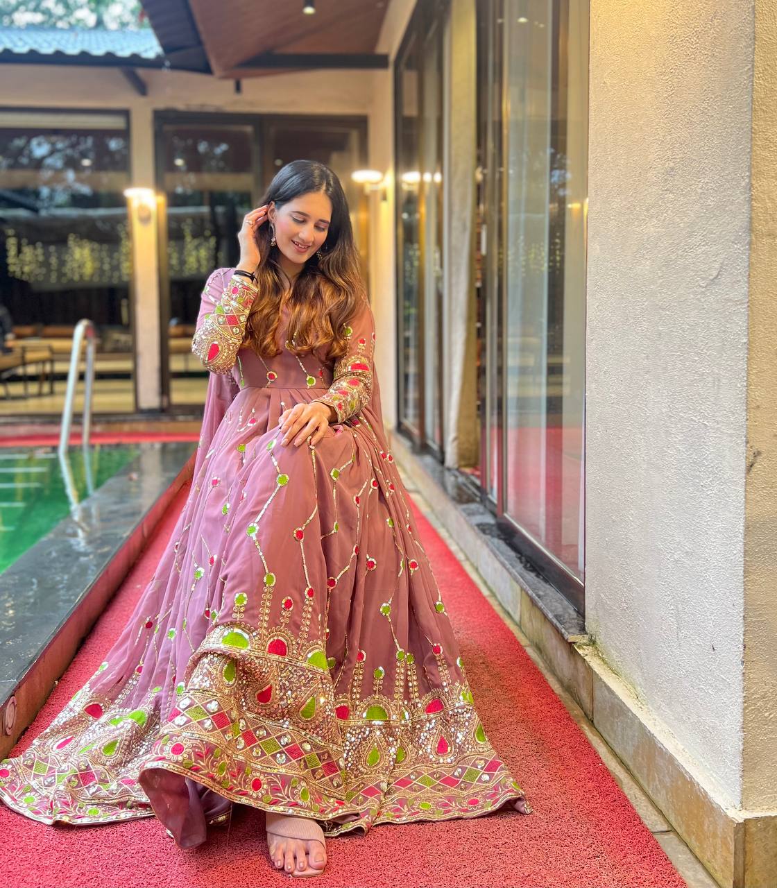 Designer Party Wear Anarkali Gown And Pent With Dupatta In New Fancy Style