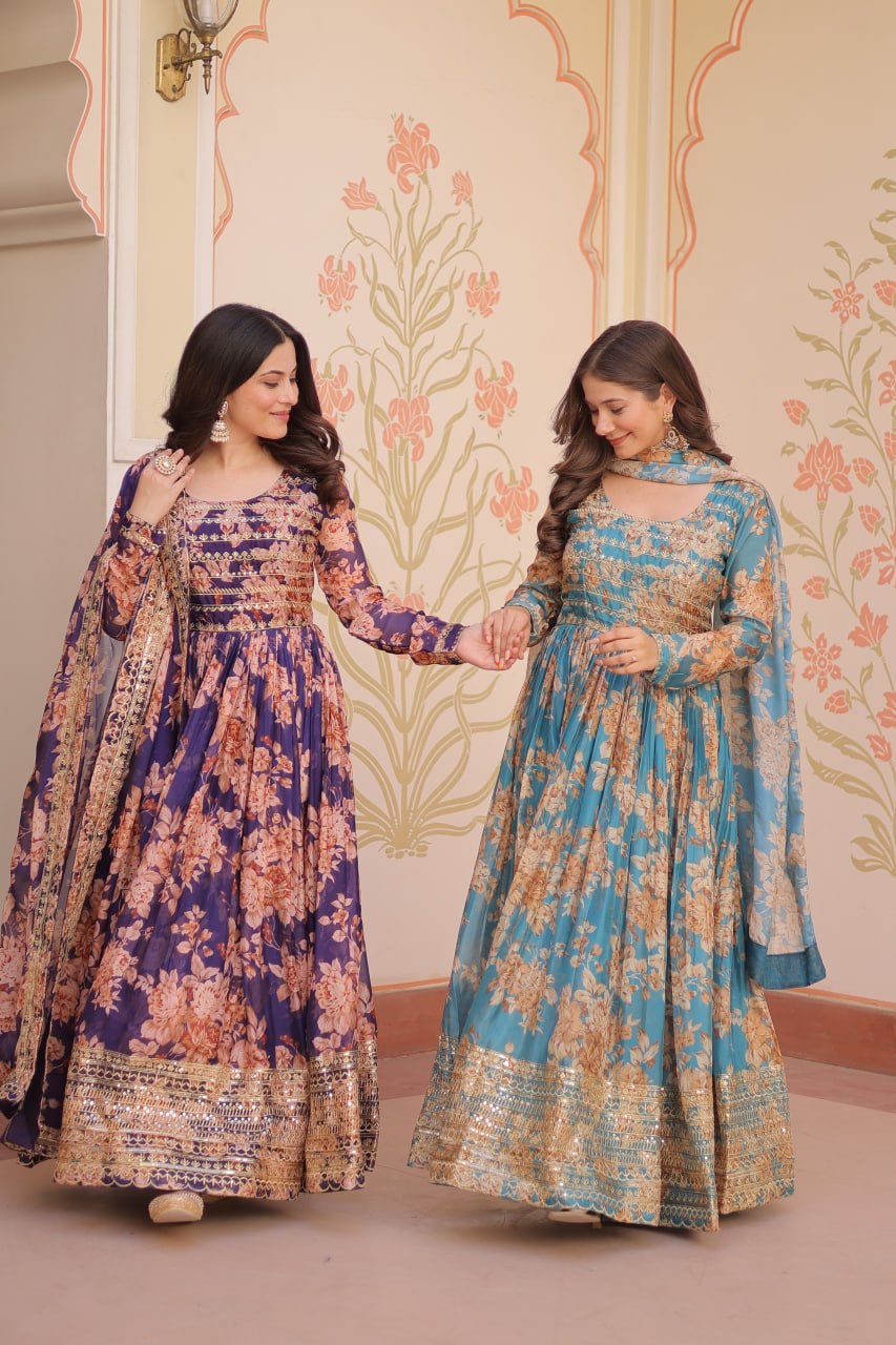 Designer Party Wear Look Gown And Dupatta