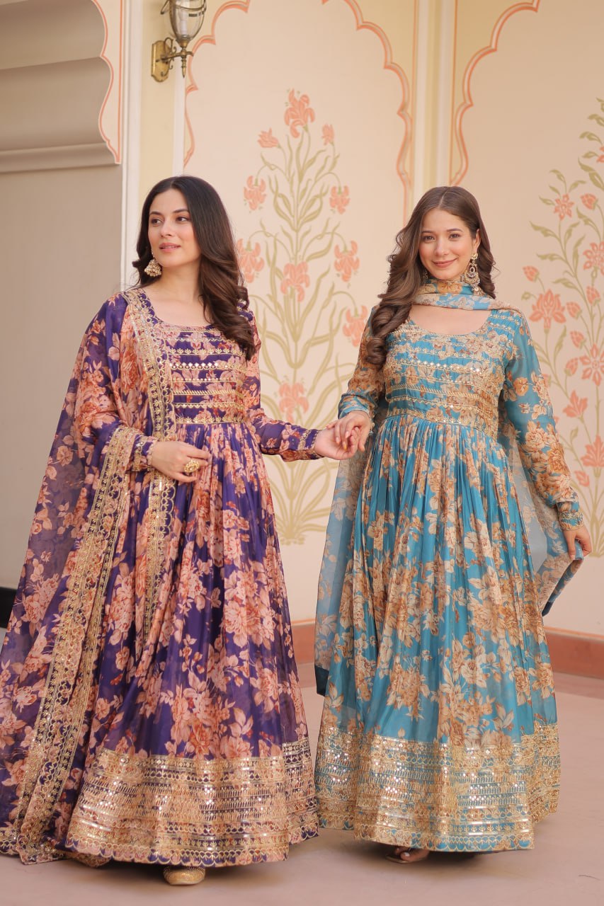 Designer Party Wear Look Gown And Dupatta