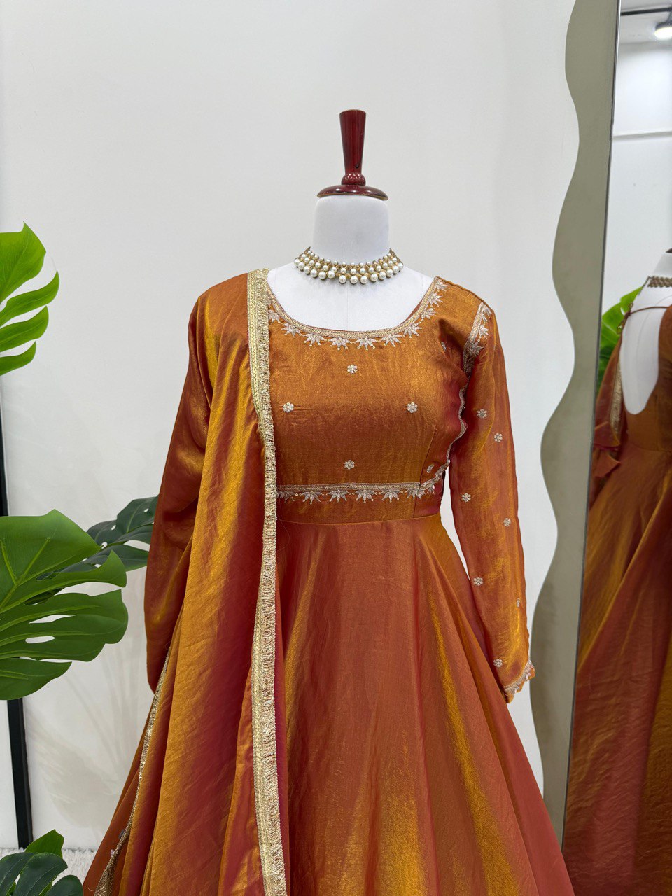 Party Wear Look Gown With Thread & Sequence Work