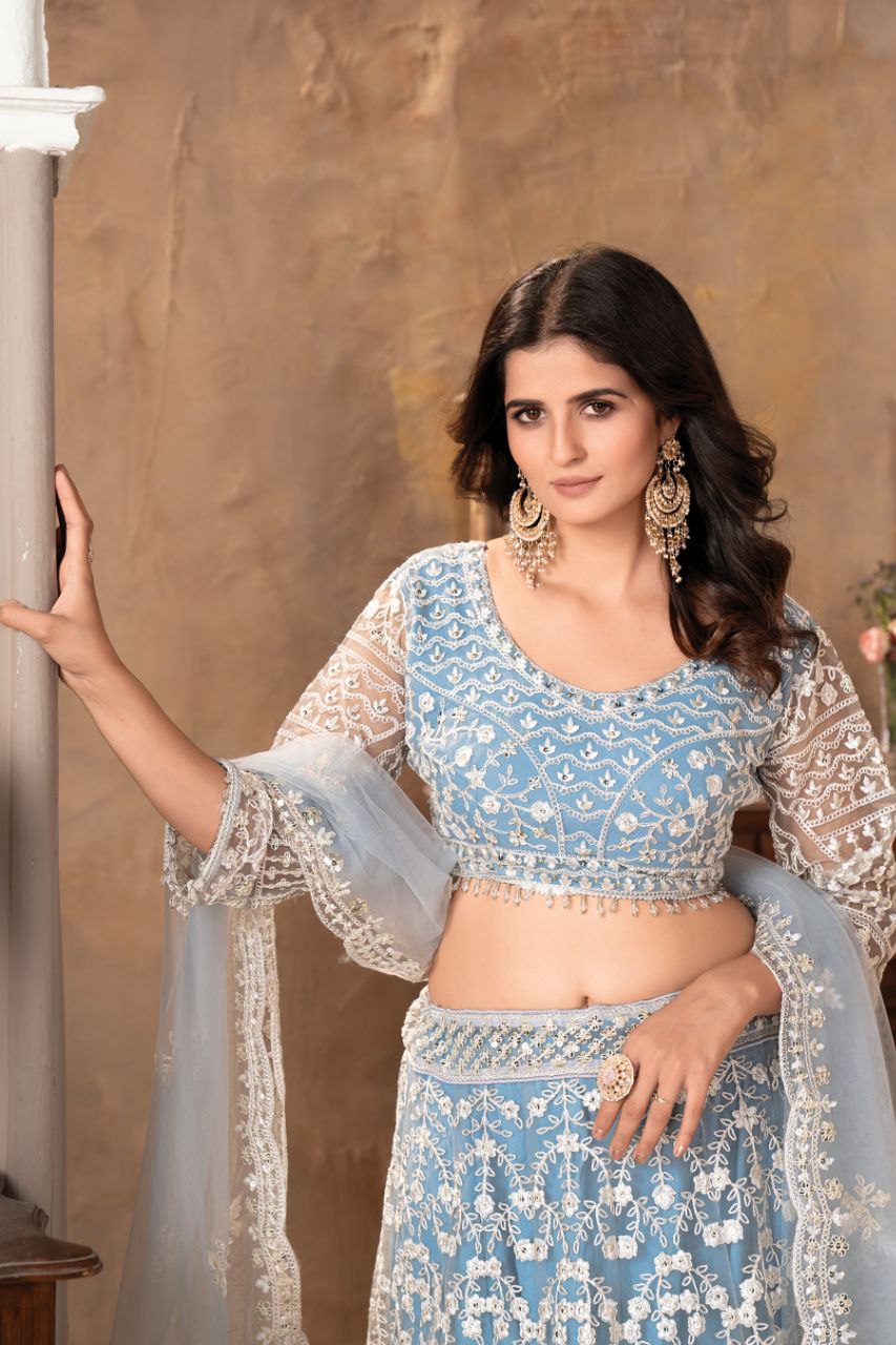 Designer Party Wear Lehenga Choli With Beautiful Sequence Work