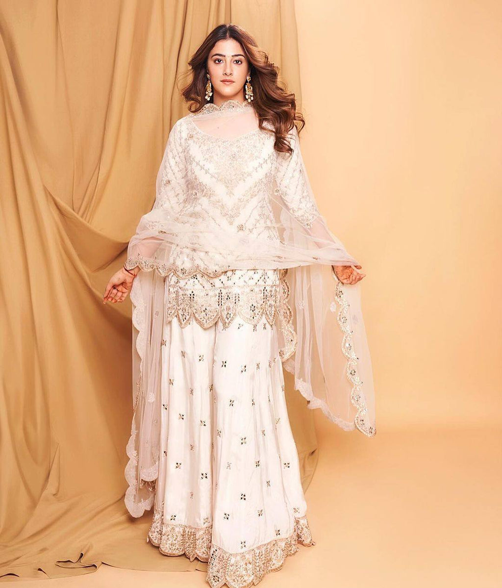 पार्टी वियर लुक डिज़ाइनर टॉप और बॉटम दुपट्टे के साथ