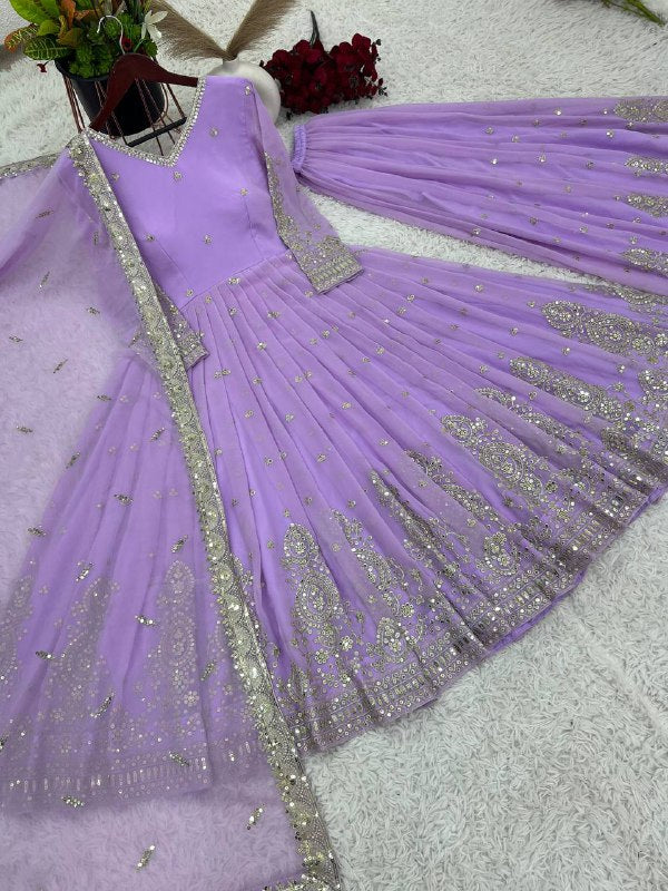 Designer Party Wear Look Gown With Fully Stitched Bottom And Dupatta