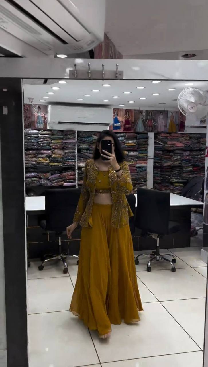 पार्टी वियर लुक डिज़ाइनर टॉप-प्लाज़ो और खूबसूरत दुपट्टा