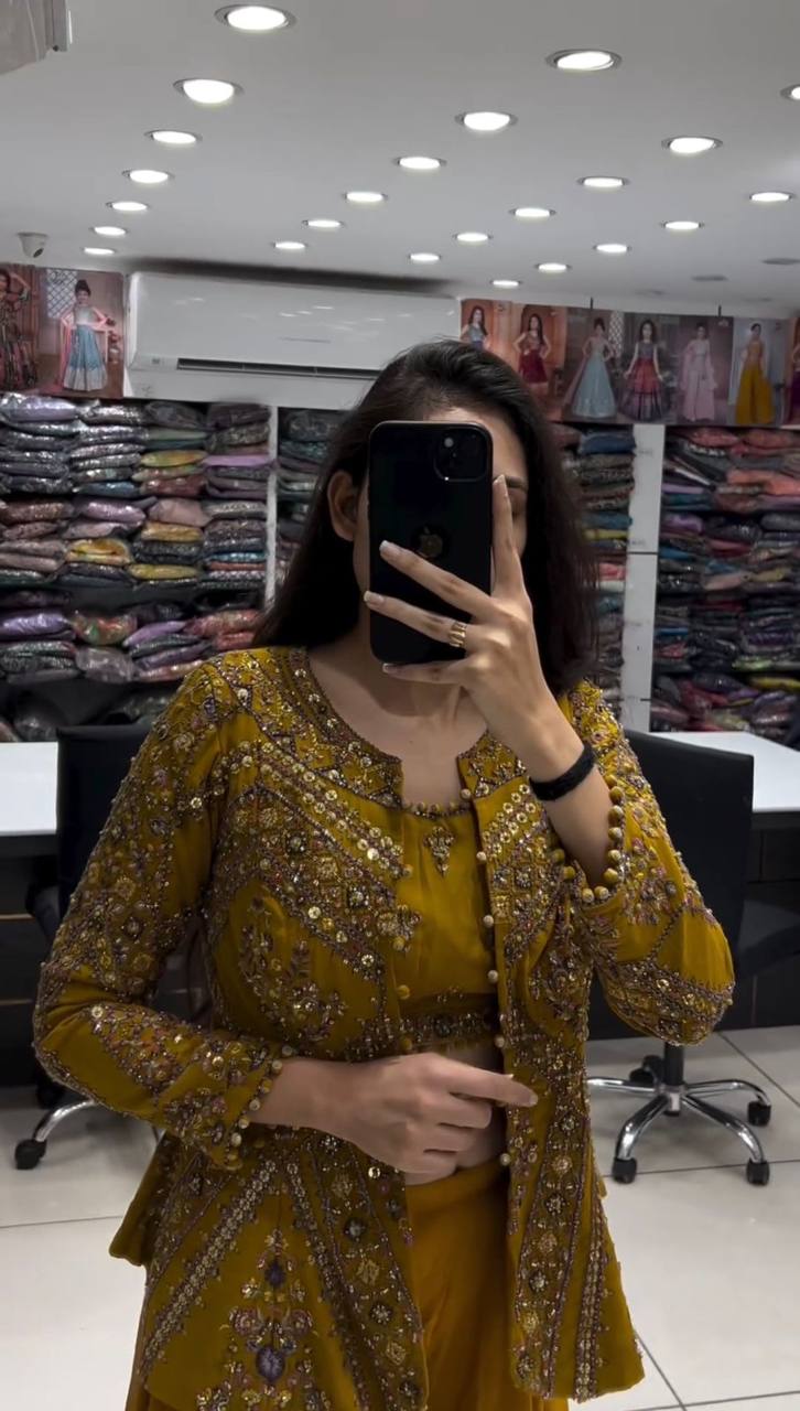 पार्टी वियर लुक डिज़ाइनर टॉप-प्लाज़ो और खूबसूरत दुपट्टा