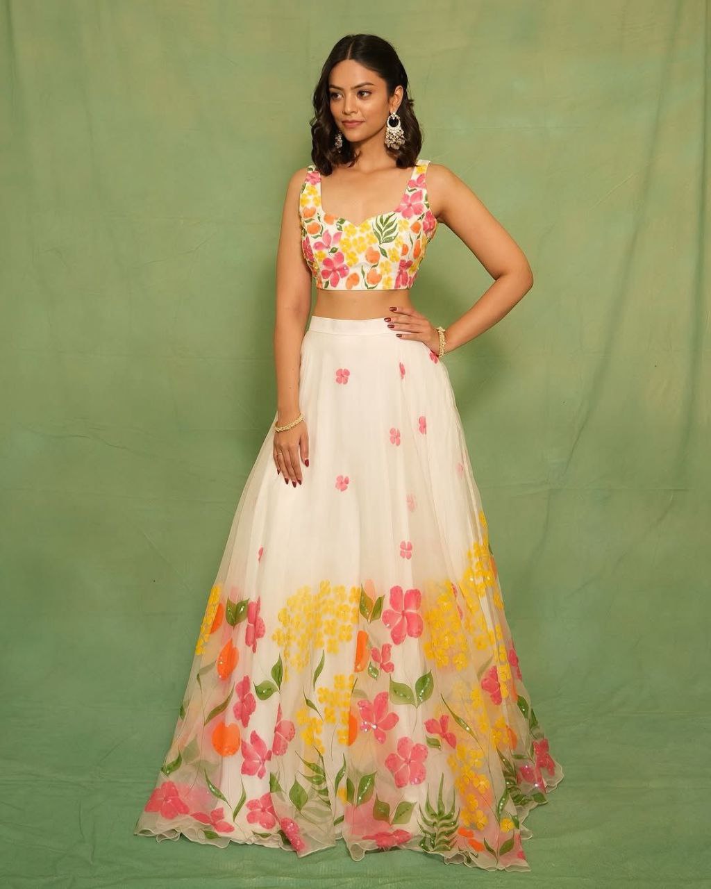 Party Wear Lehenga Choli With Beautiful Floral Print