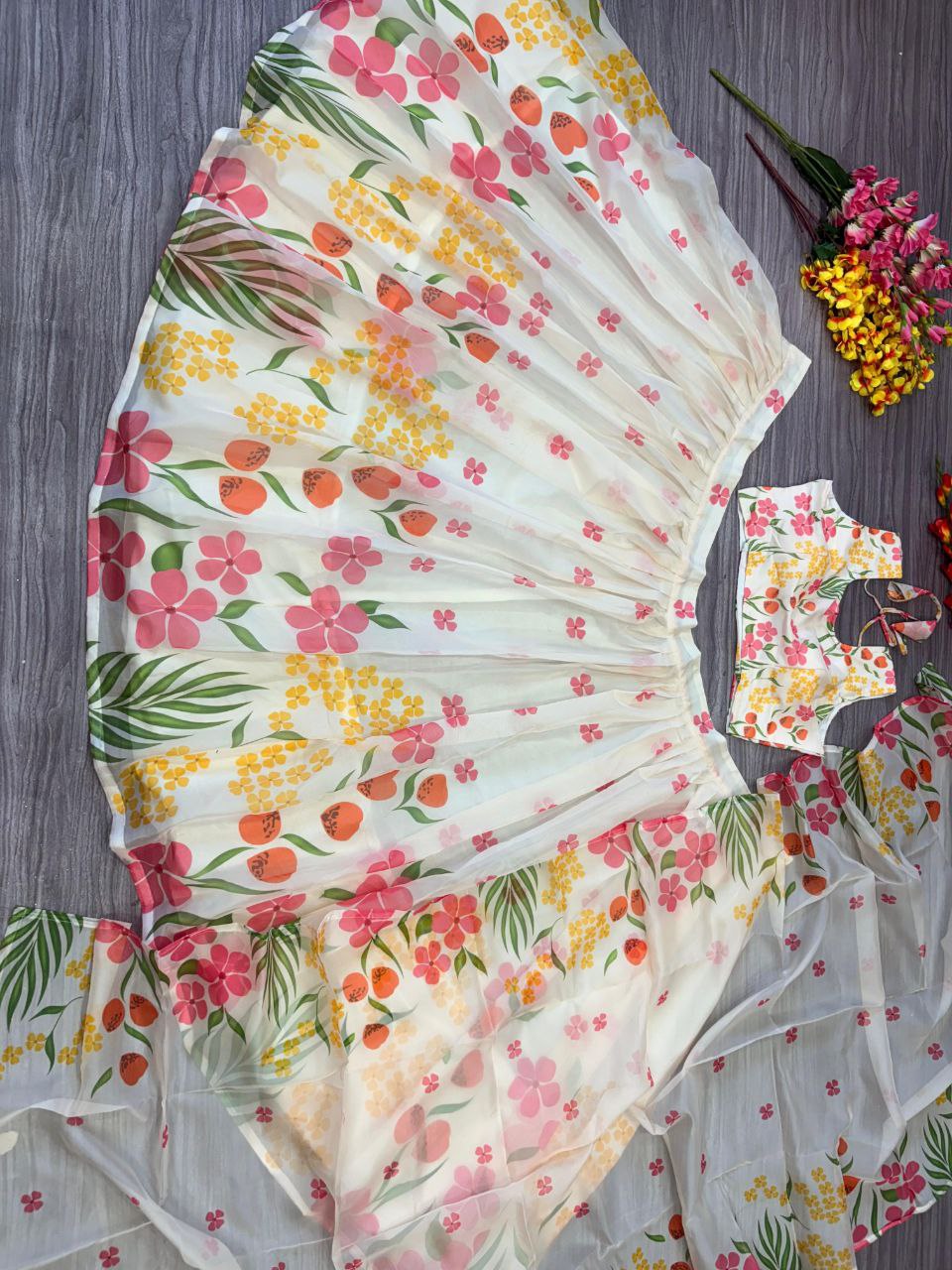 Party Wear Lehenga Choli With Beautiful Floral Print