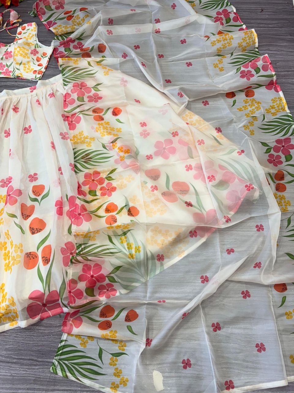 Party Wear Lehenga Choli With Beautiful Floral Print