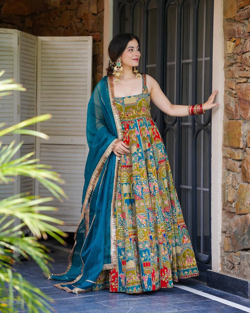 Party Wear Look Designer Anarkali Gown And Dupatta