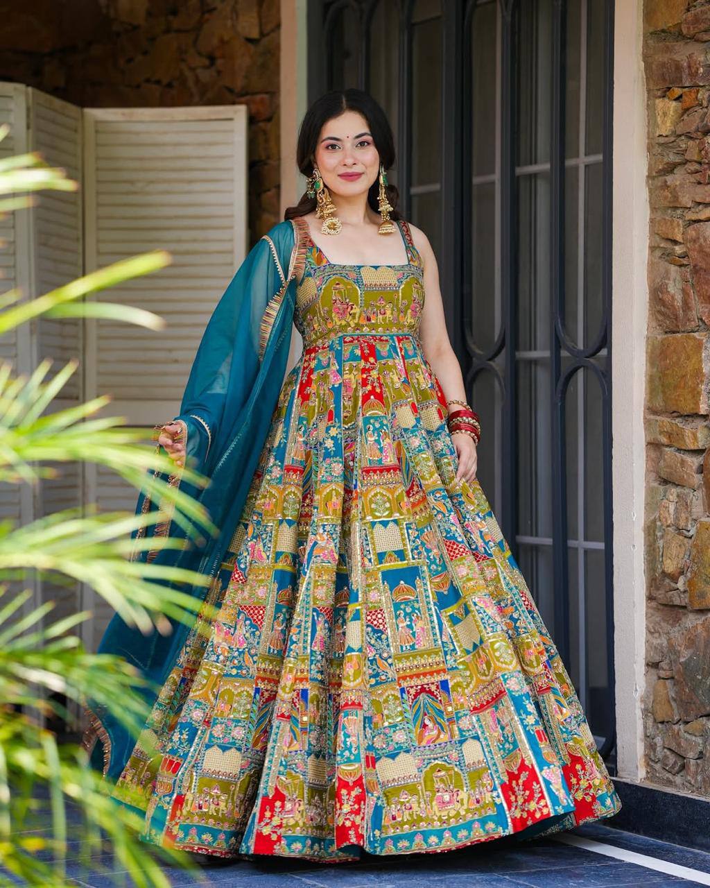 Party Wear Look Designer Anarkali Gown And Dupatta