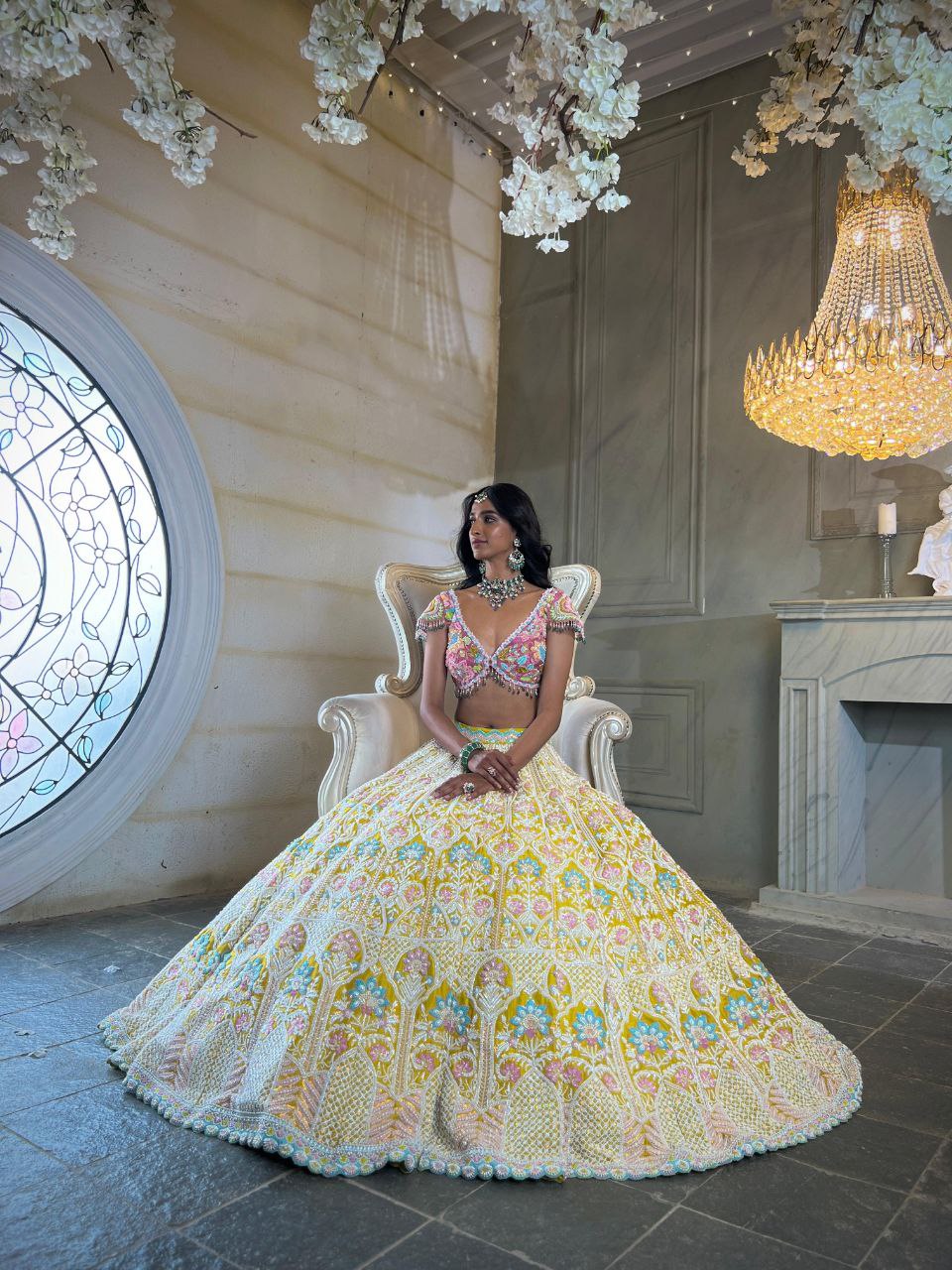 Party Wear Lehenga Choli With Multi Thread Embroidery Work
