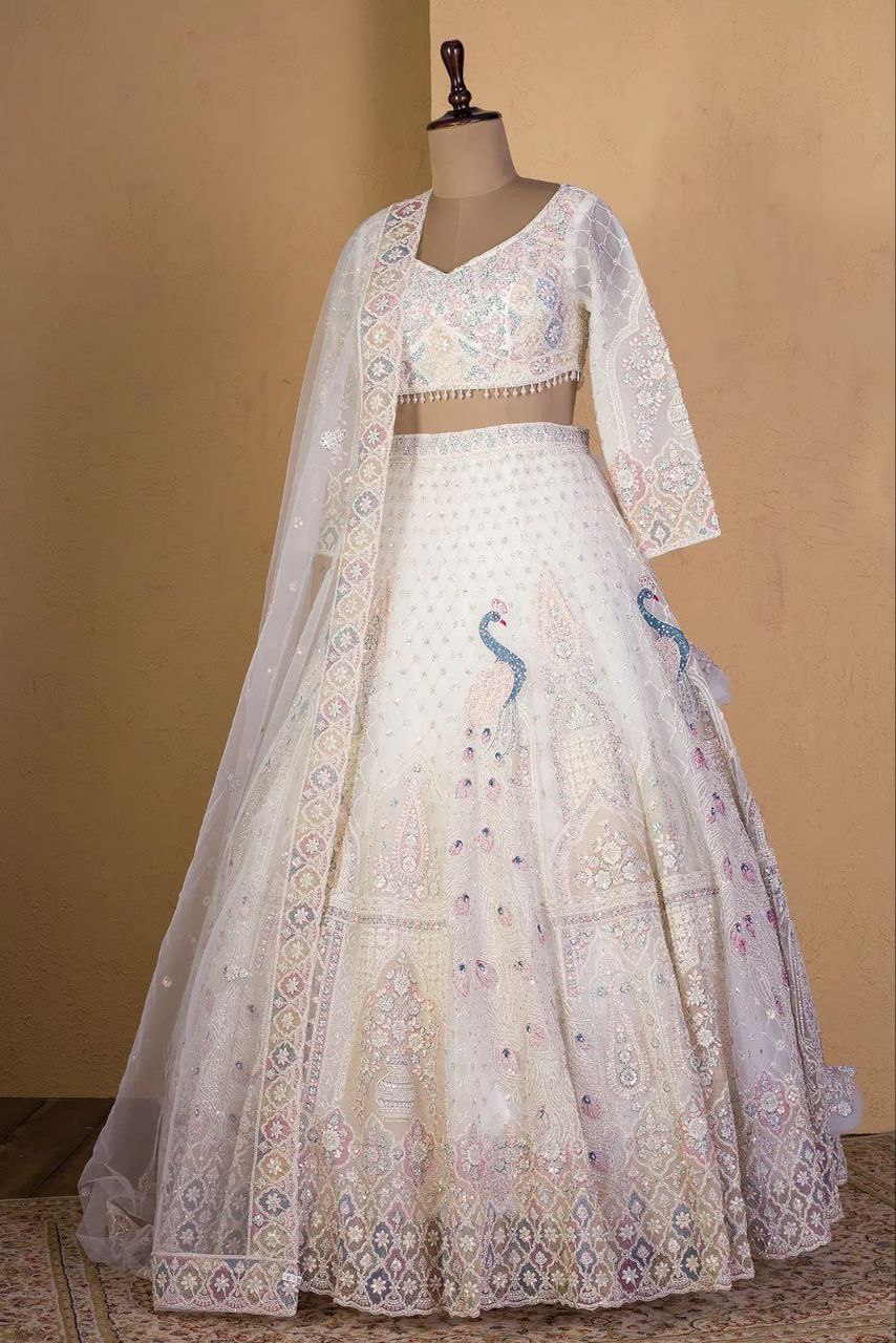 Designer Lehenga Choli With Beautiful Multi Thread Embroidery