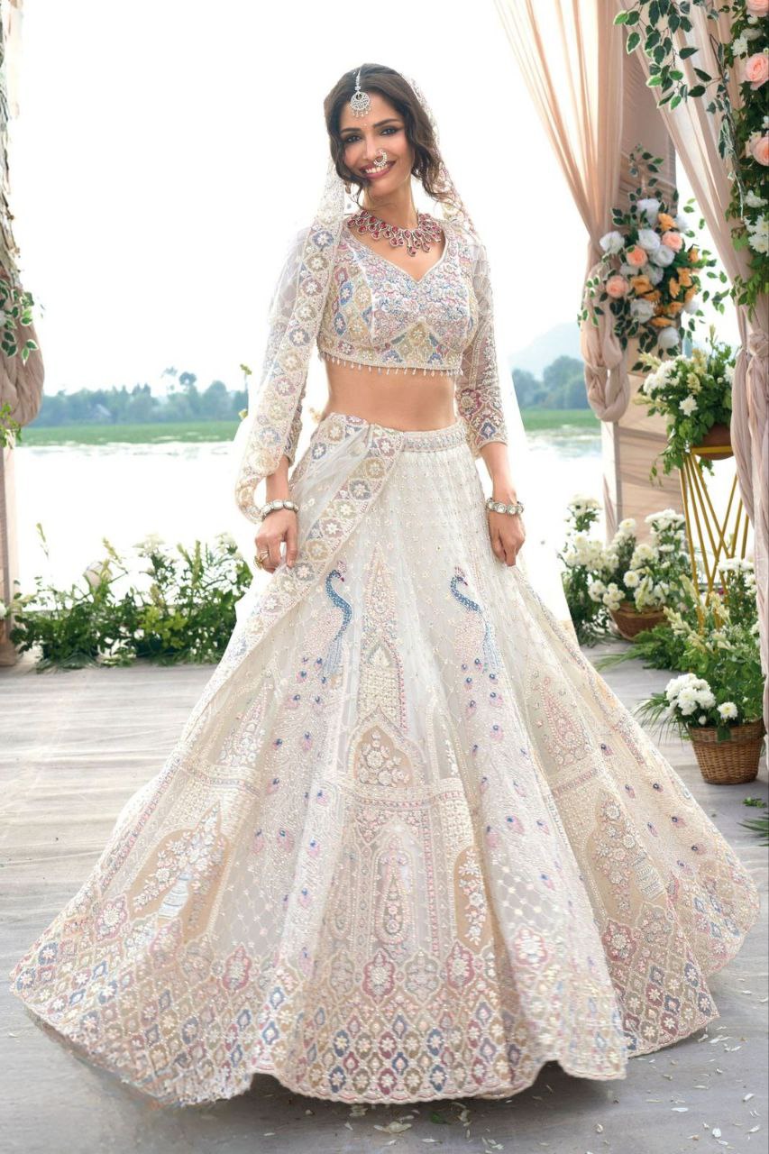 Designer Lehenga Choli With Beautiful Multi Thread Embroidery