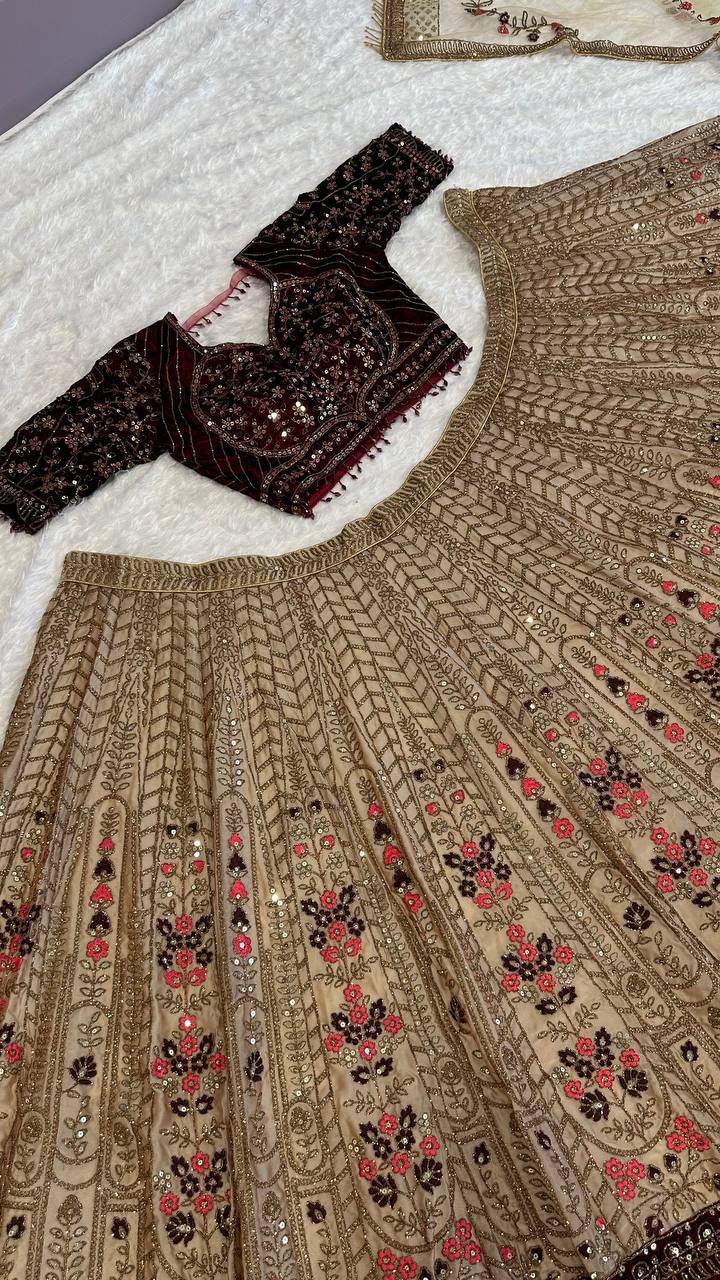 Beautiful Designer Lehenga Choli With Sequence & Thread Work