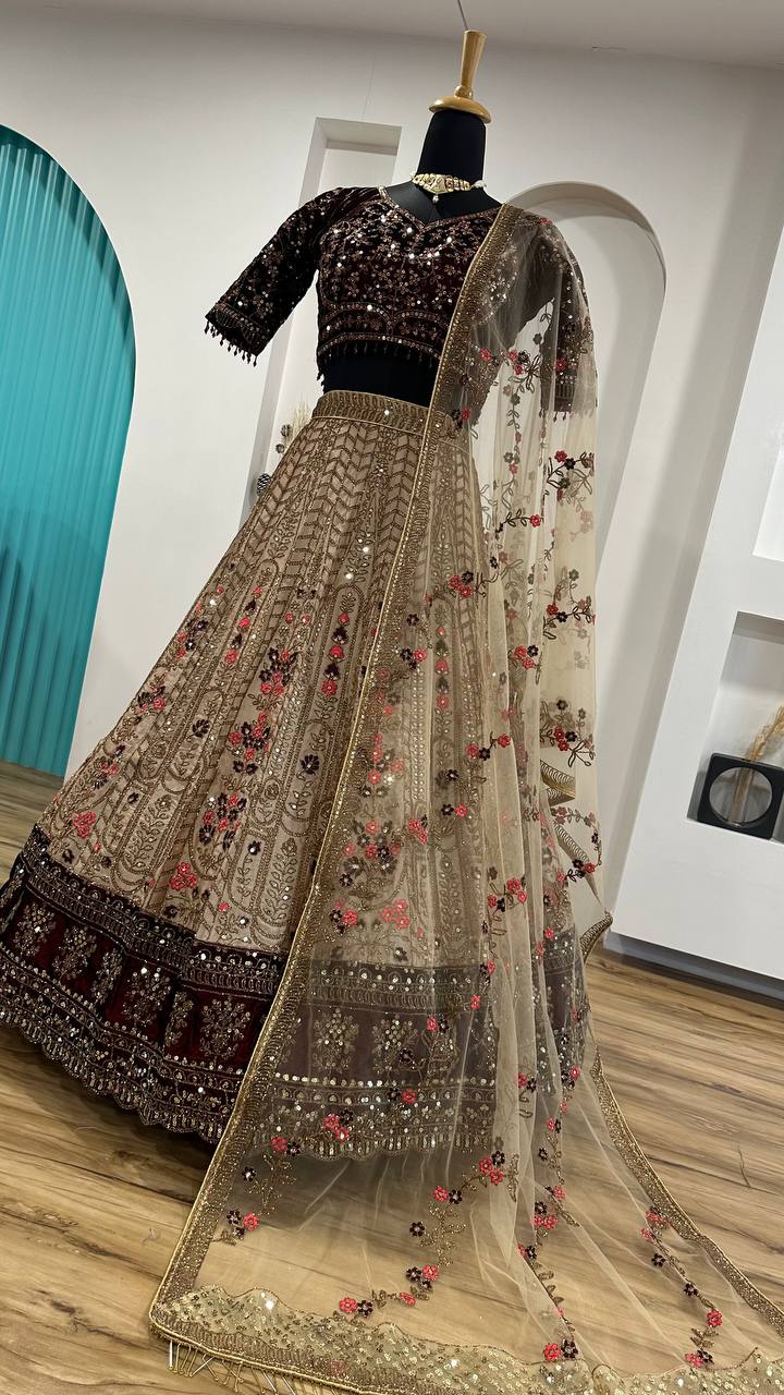 Beautiful Designer Lehenga Choli With Sequence & Thread Work