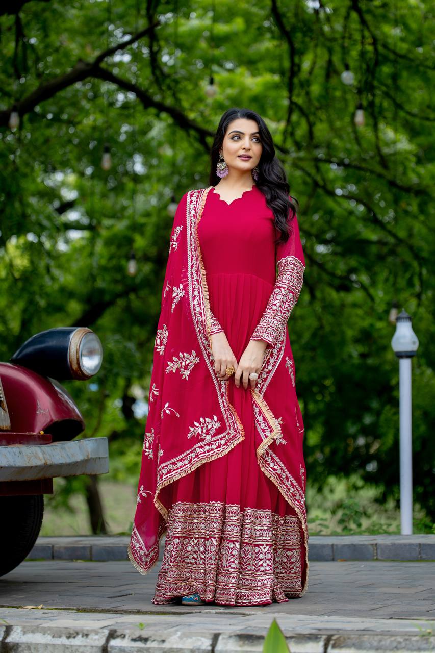 Designer Party Wear Look Gown With Dupatta